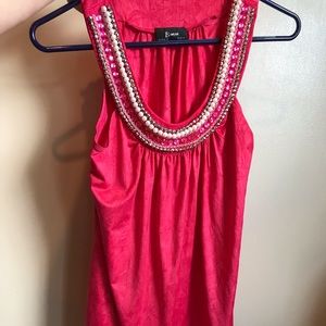 Dressy Tank B•Wear size Small Pink and Beaded